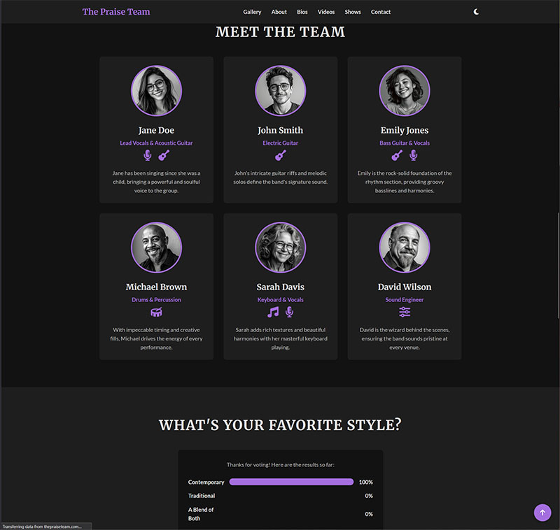 Website design project example 1
